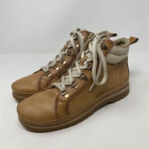 Pikolinos Boots Womens Size 8 EU 39 Tan Leather Lace Up Zip Hiking Shoes